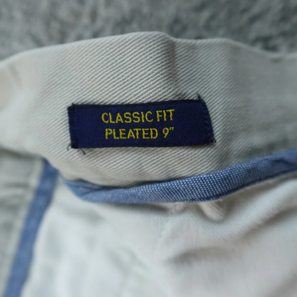 Polo Ralph Lauren Shorts Mens 36 Beige Tan Chino Golf Casual Preppy Pleated Work